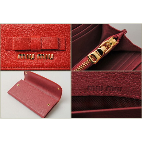 Miu Miu Wallet pass case 5M1109 Berry Red - Picture 4 of 5